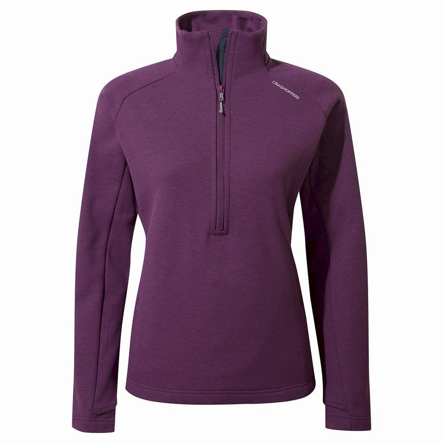 Craghoppers Dynamic Pro Half Zip Naisten Neulepusero Syvä Violetit | TAU2223PF