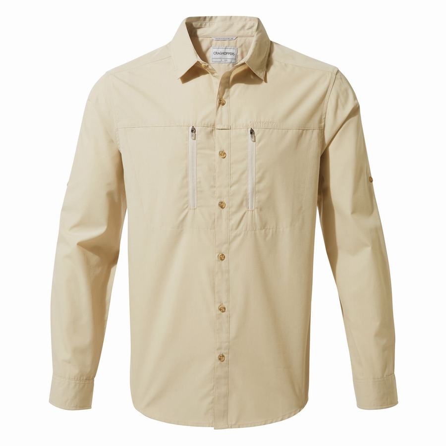 Craghoppers Kiwi Boulder Long Sleeved Miesten Paidat Beige | VFQ5112QX