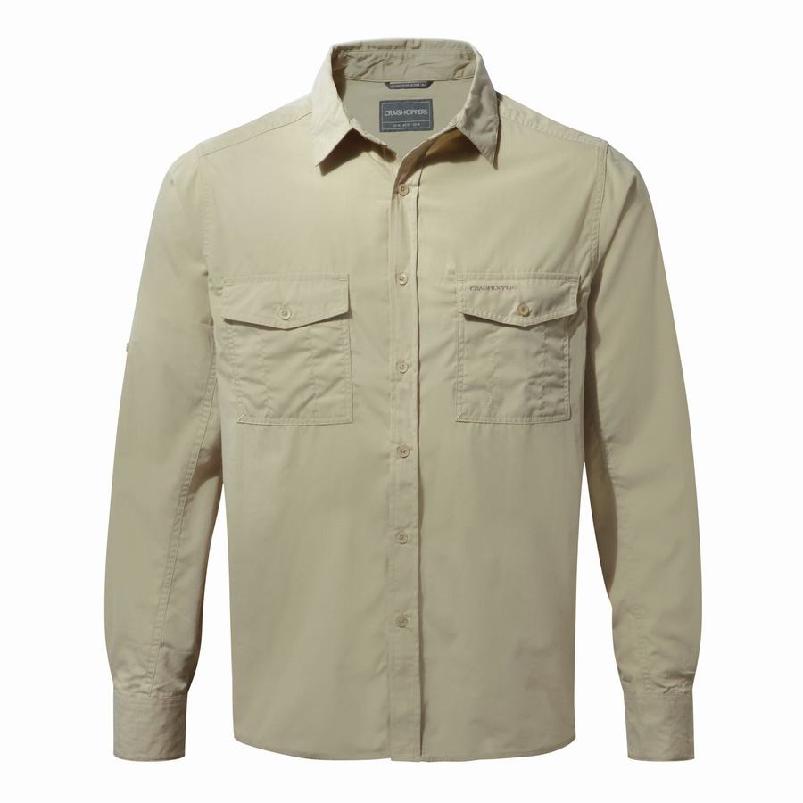 Craghoppers Kiwi Long Sleeved Miesten Paidat Beige | SOP6053FO