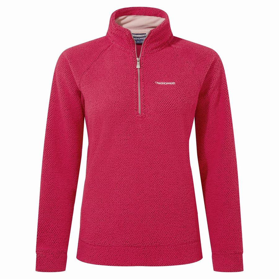 Craghoppers Lilian Half Zip Naisten Neulepusero Violetit Kukka | ZIS1842KZ