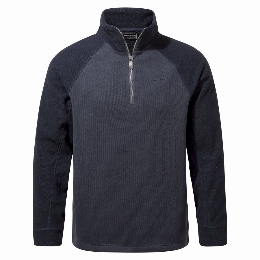 Craghoppers Barker Half Zip Miesten Neulepusero Harmaat Sininen | MGZ3222IU