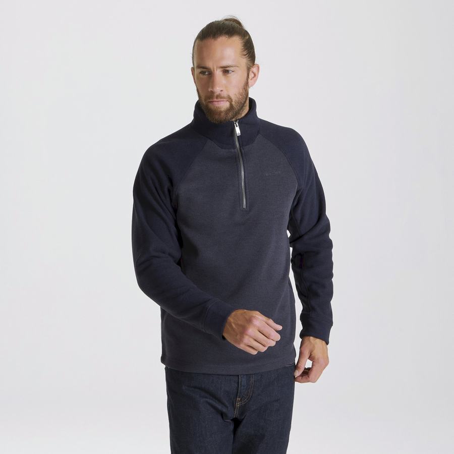 Craghoppers Barker Half Zip Miesten Neulepusero Harmaat Sininen | MGZ3222IU