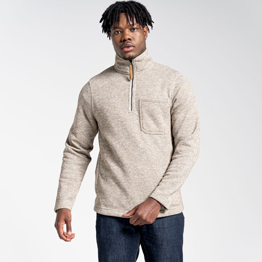 Craghoppers Barona Half Zip Miesten Neulepusero Beige | TJS344HT