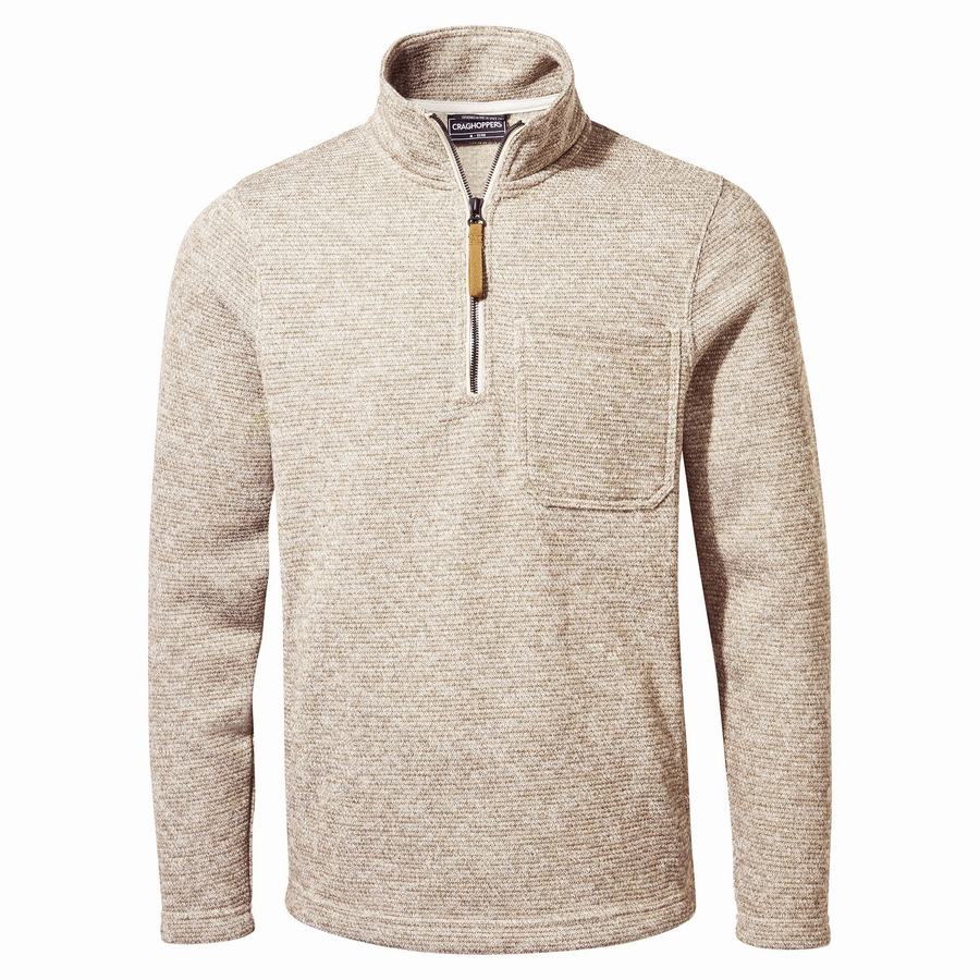 Craghoppers Barona Half Zip Miesten Neulepusero Beige | TJS344HT