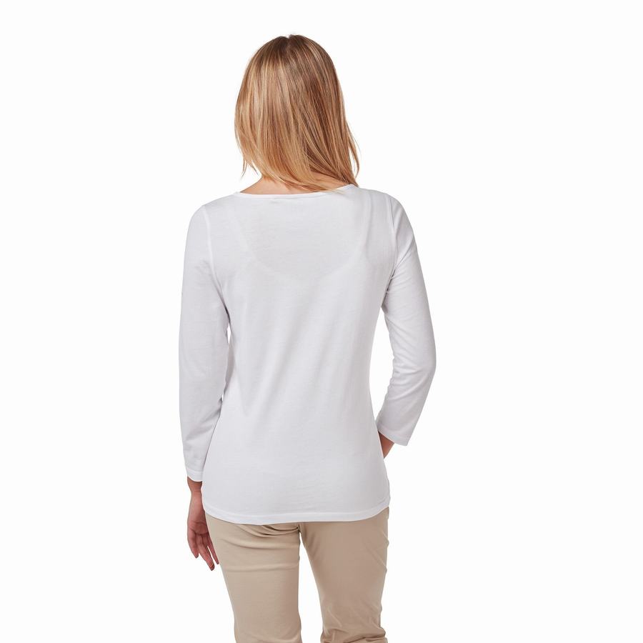 Craghoppers Blanca 3/4 Sleeved Top Naisten T-paidat Valkoinen | CGP2612YJ