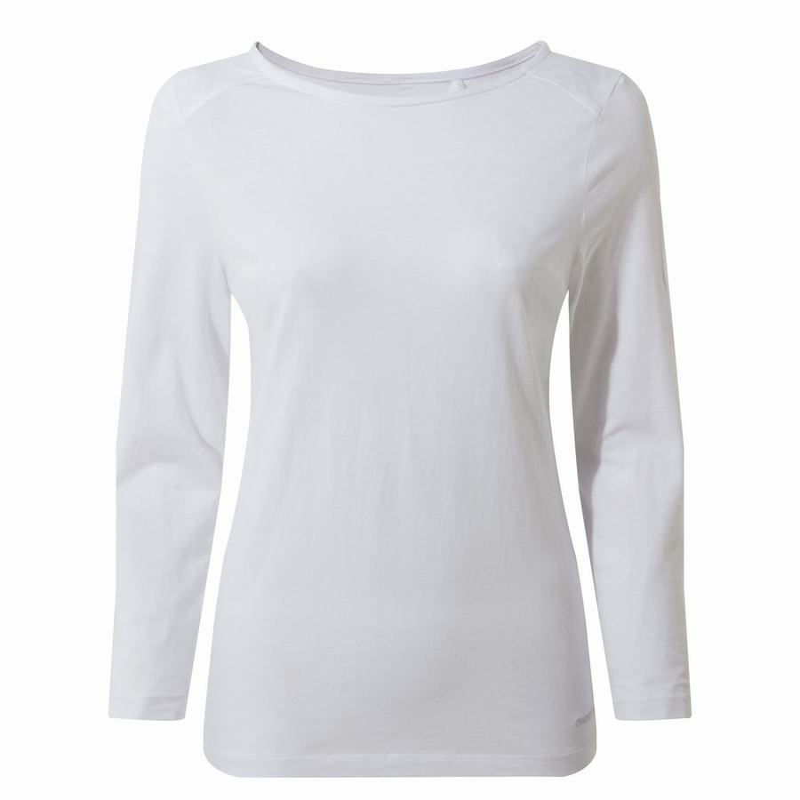 Craghoppers Blanca 3/4 Sleeved Top Naisten T-paidat Valkoinen | CGP2612YJ