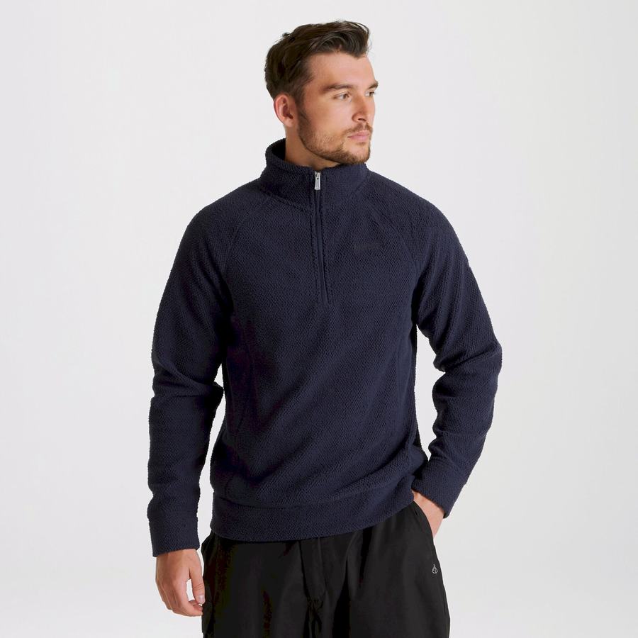 Craghoppers Cason Half-Zip Miesten Neulepusero Sininen Laivastonsininen | OWG8490XD