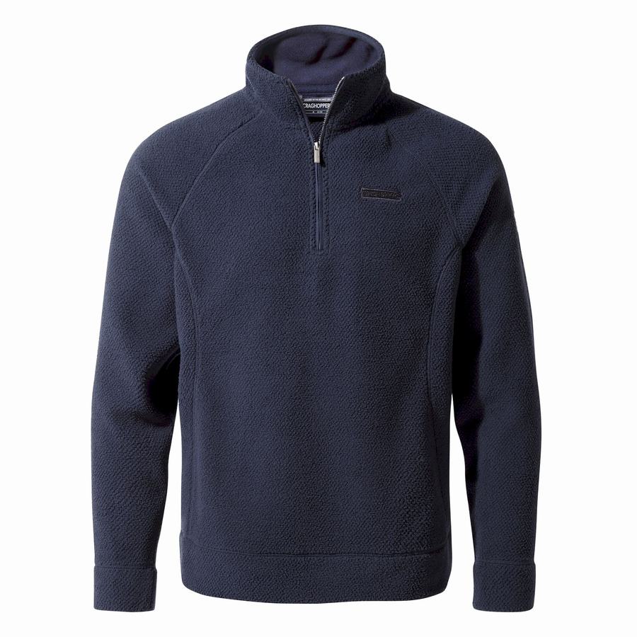 Craghoppers Cason Half-Zip Miesten Neulepusero Sininen Laivastonsininen | OWG8490XD