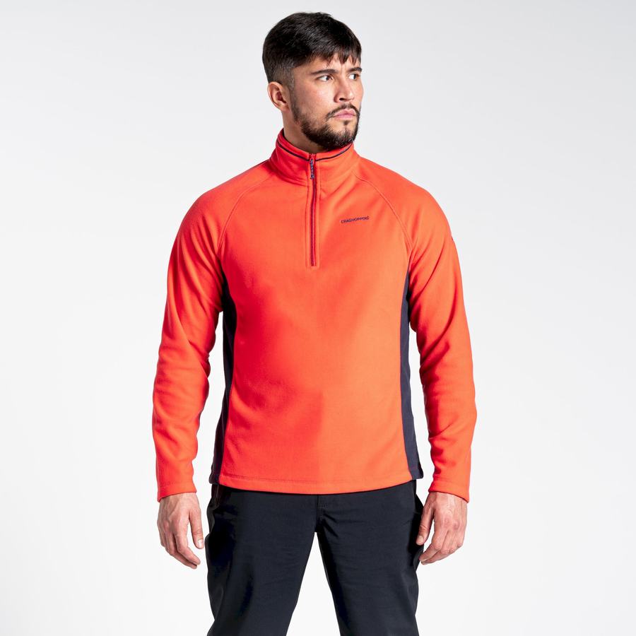 Craghoppers Corey Half Zip Miesten Neulepusero Oranssi Punainen Laivastonsininen | BVY10085UP