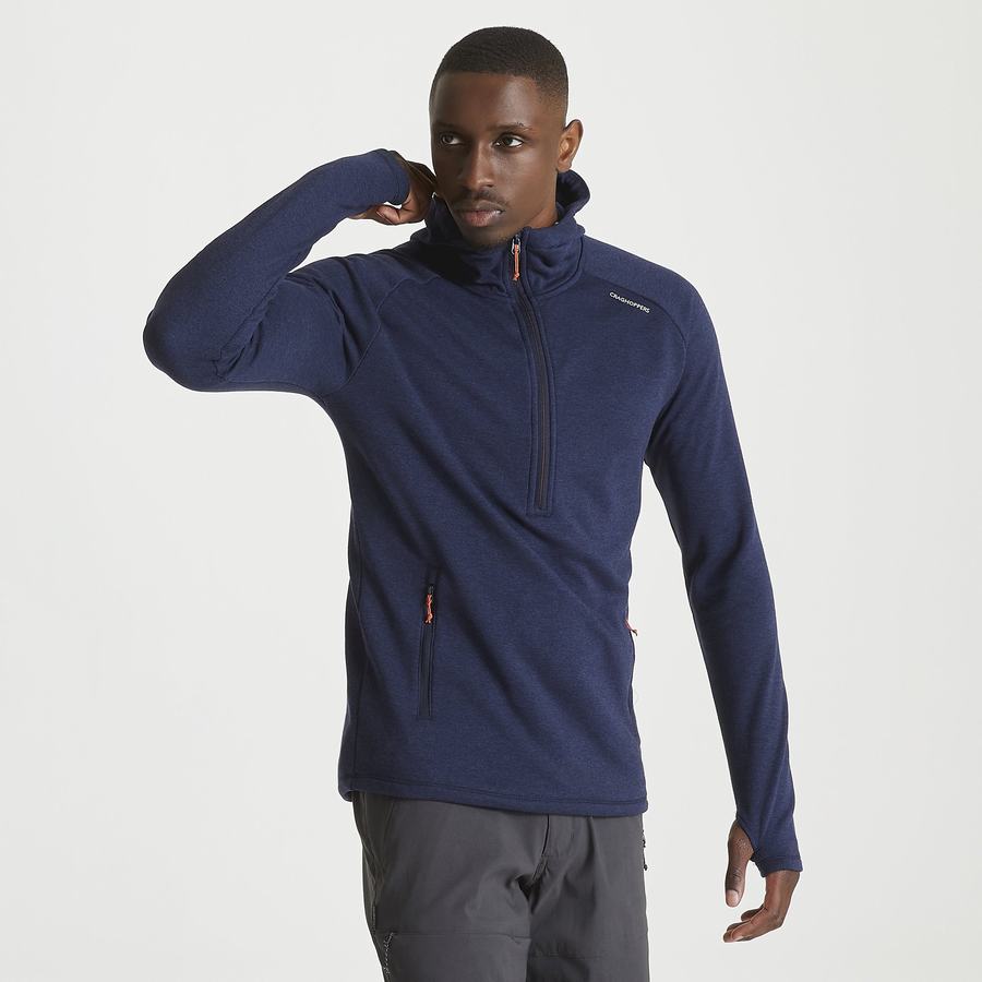 Craghoppers Dynamic Hupullinen Half Zip Miesten T-paidat Sininen Laivastonsininen | EUG7593WV