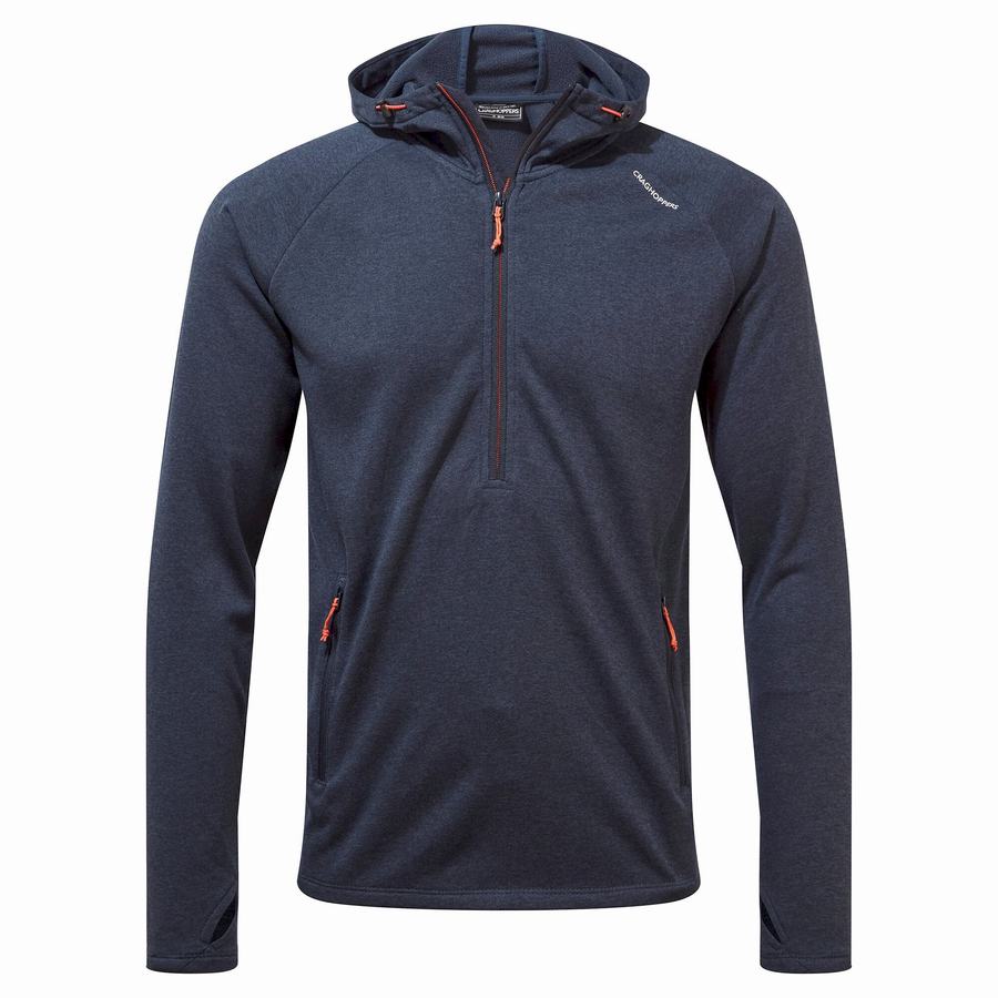 Craghoppers Dynamic Hupullinen Half Zip Miesten T-paidat Sininen Laivastonsininen | EUG7593WV