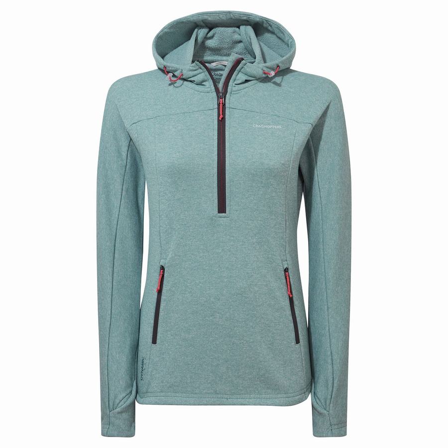 Craghoppers Dynamic Hupullinen Half Zip Naisten Neulepusero Vaaleanvihreä | OGH828NN