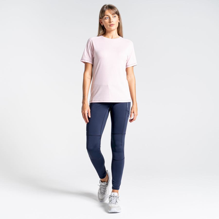 Craghoppers Dynamic Lyhyt Sleeved Naisten T-paidat Pinkki | NEQ1371ZK