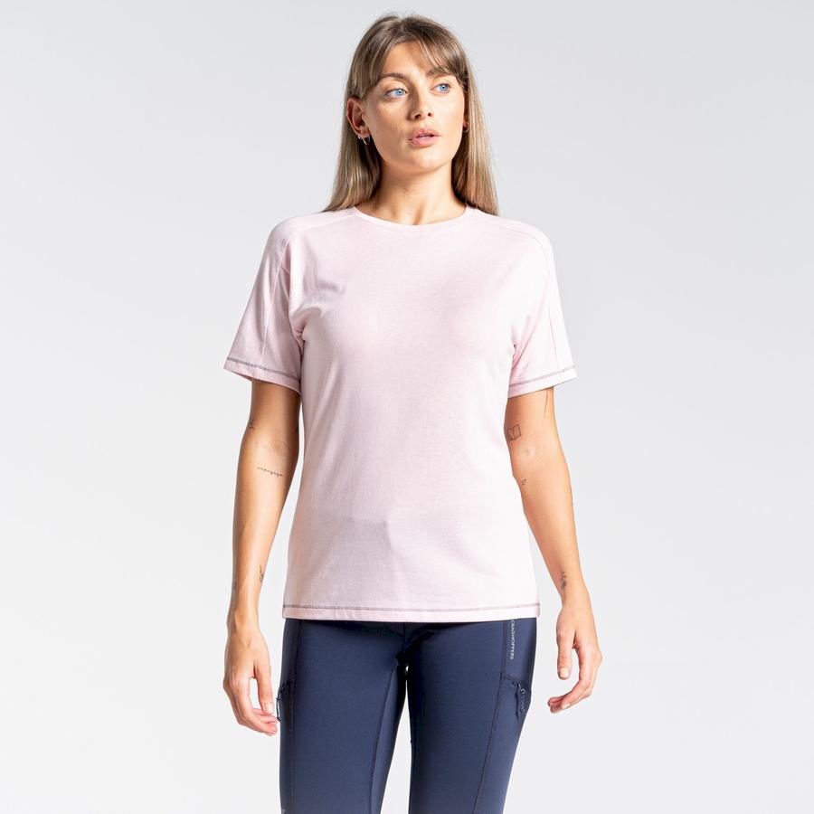 Craghoppers Dynamic Lyhyt Sleeved Naisten T-paidat Pinkki | NEQ1371ZK