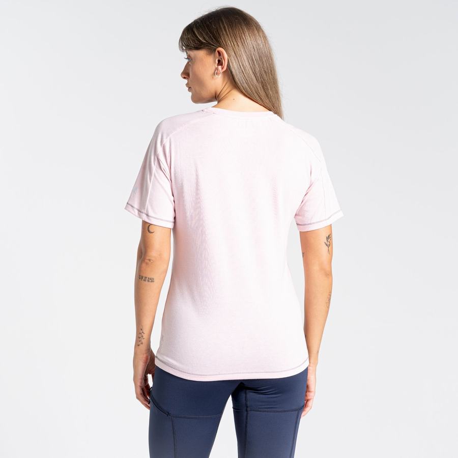 Craghoppers Dynamic Lyhyt Sleeved Naisten T-paidat Pinkki | NEQ1371ZK