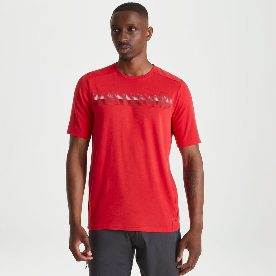 Craghoppers Dynamic Lyhyt Sleeved Sriracha Red Miesten T-paidat Punainen | DMG1176TN