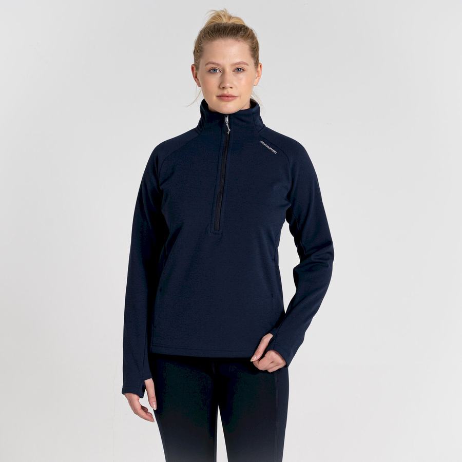 Craghoppers Dynamic Pro Half Zip Naisten Neulepusero Sininen Laivastonsininen | FIP576WY