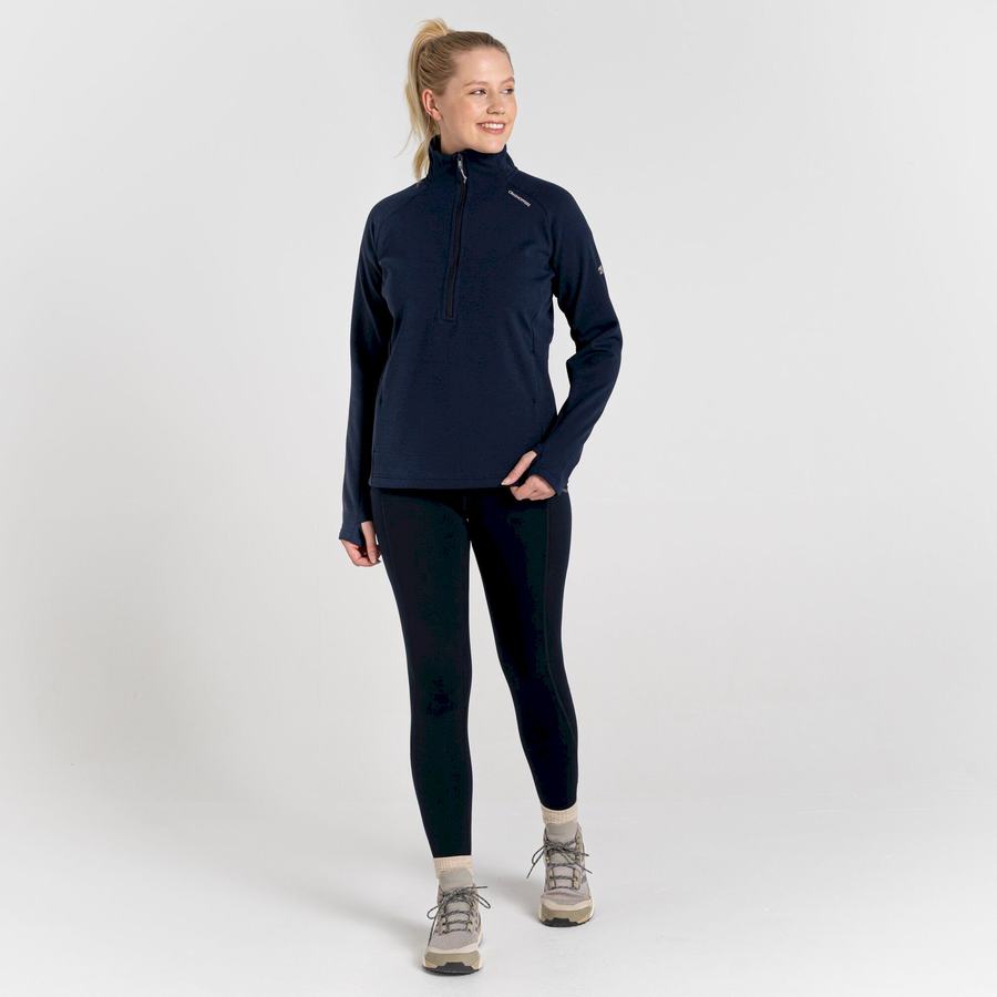 Craghoppers Dynamic Pro Half Zip Naisten Neulepusero Sininen Laivastonsininen | FIP576WY