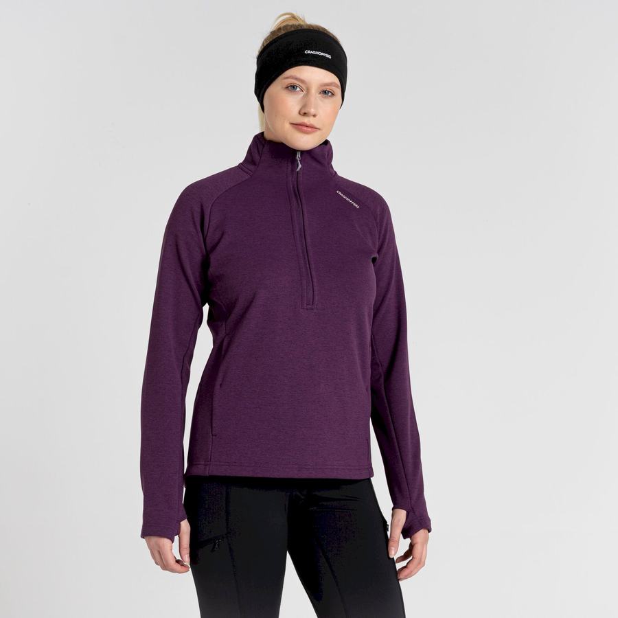 Craghoppers Dynamic Pro Half Zip Naisten Neulepusero Syvä Violetit | TAU2223PF