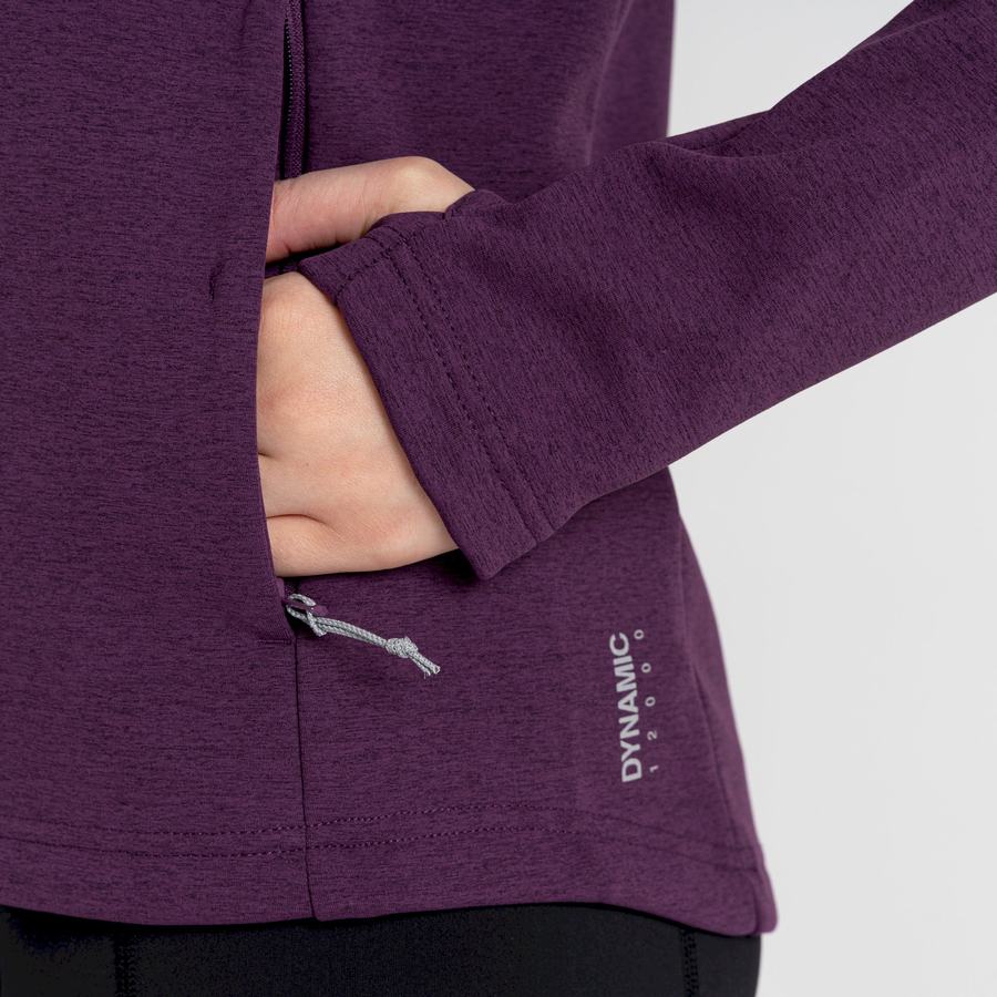 Craghoppers Dynamic Pro Half Zip Naisten Neulepusero Syvä Violetit | TAU2223PF