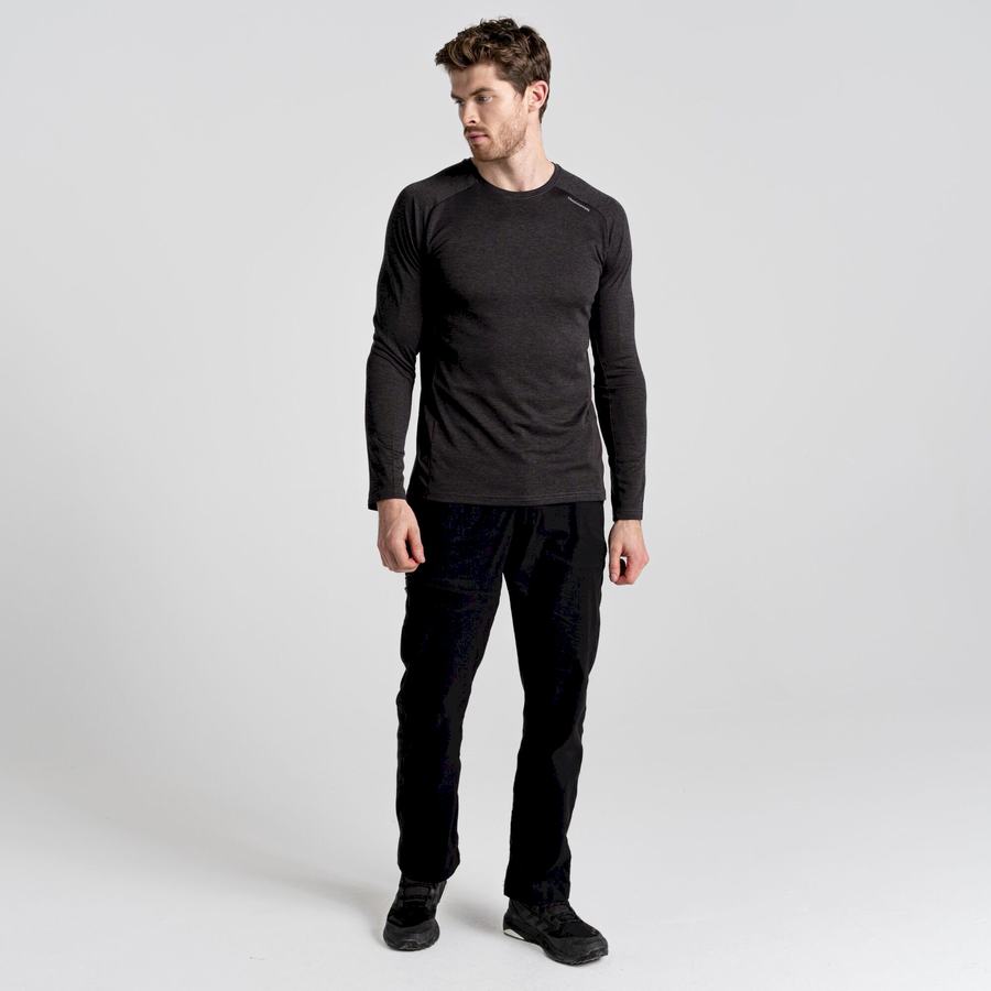 Craghoppers Dynamic Pro Long Sleeved Miesten T-paidat Mustat | ASA4879CQ