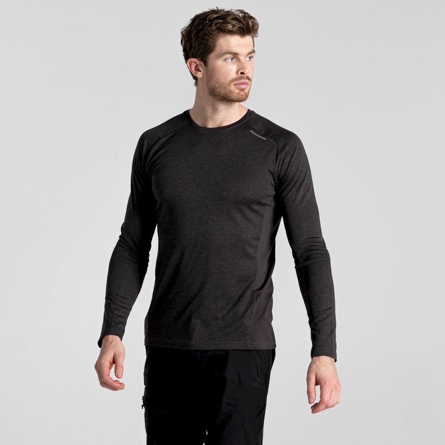 Craghoppers Dynamic Pro Long Sleeved Miesten T-paidat Mustat | ASA4879CQ