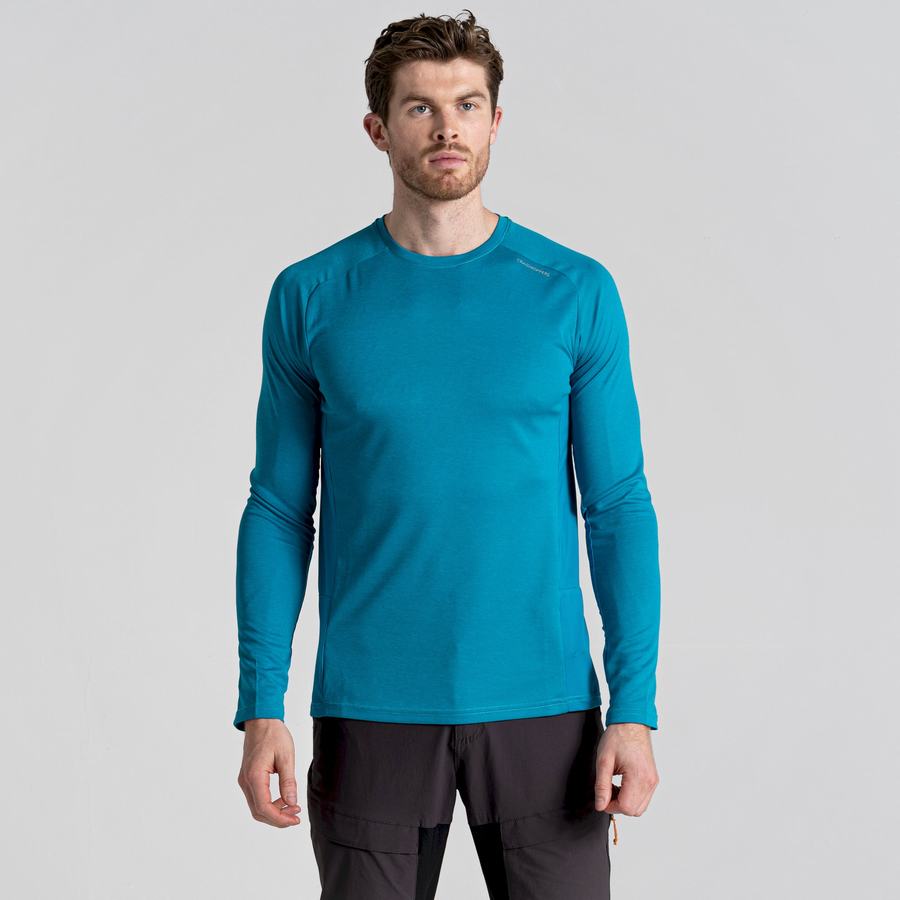 Craghoppers Dynamic Pro Long Sleeved Miesten T-paidat Sininen | SMH184BF