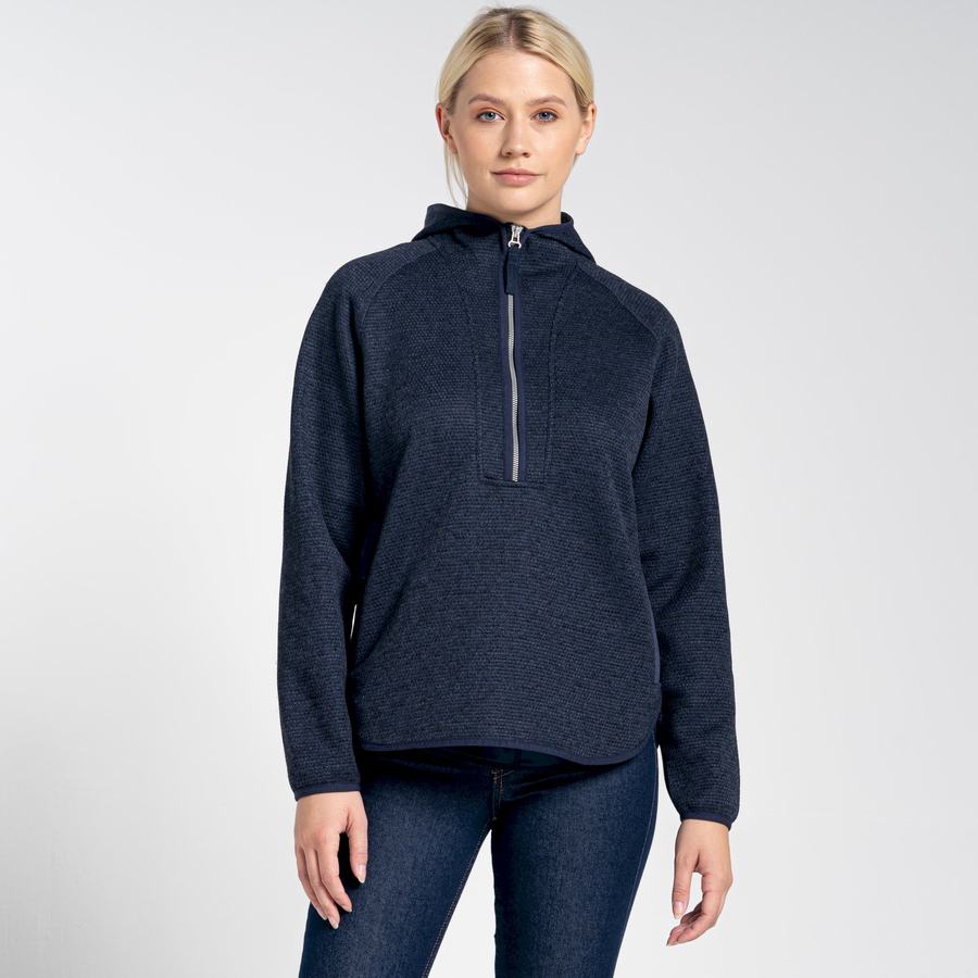 Craghoppers Elena Hupullinen Half Zip Naisten Neulepusero Sininen Laivastonsininen | VMC9964TO