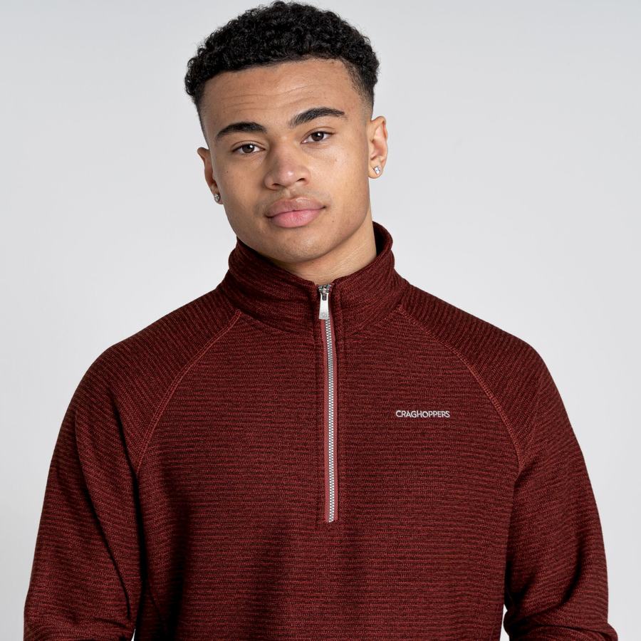 Craghoppers Elton Half Zip Miesten Neulepusero Tummanpunainen | MGS8960SL