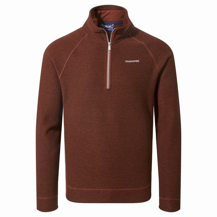 Craghoppers Elton Half Zip Miesten Neulepusero Tummanpunainen | MGS8960SL