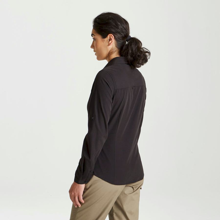 Craghoppers Expert Kiwi Long Sleeved Naisten Paidat Mustat | AHK8083AT