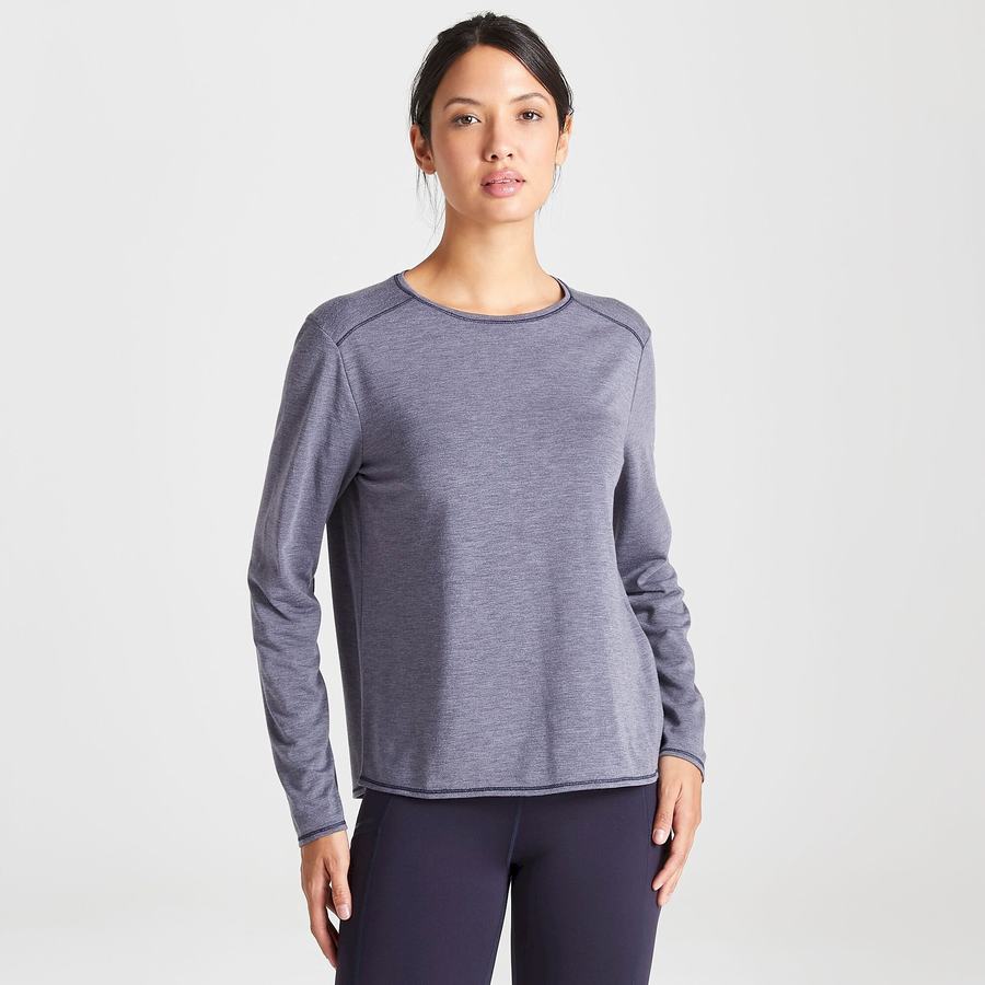 Craghoppers First Layer Long Sleeved Naisten T-paidat Sininen Laivastonsininen | EKK2744GC