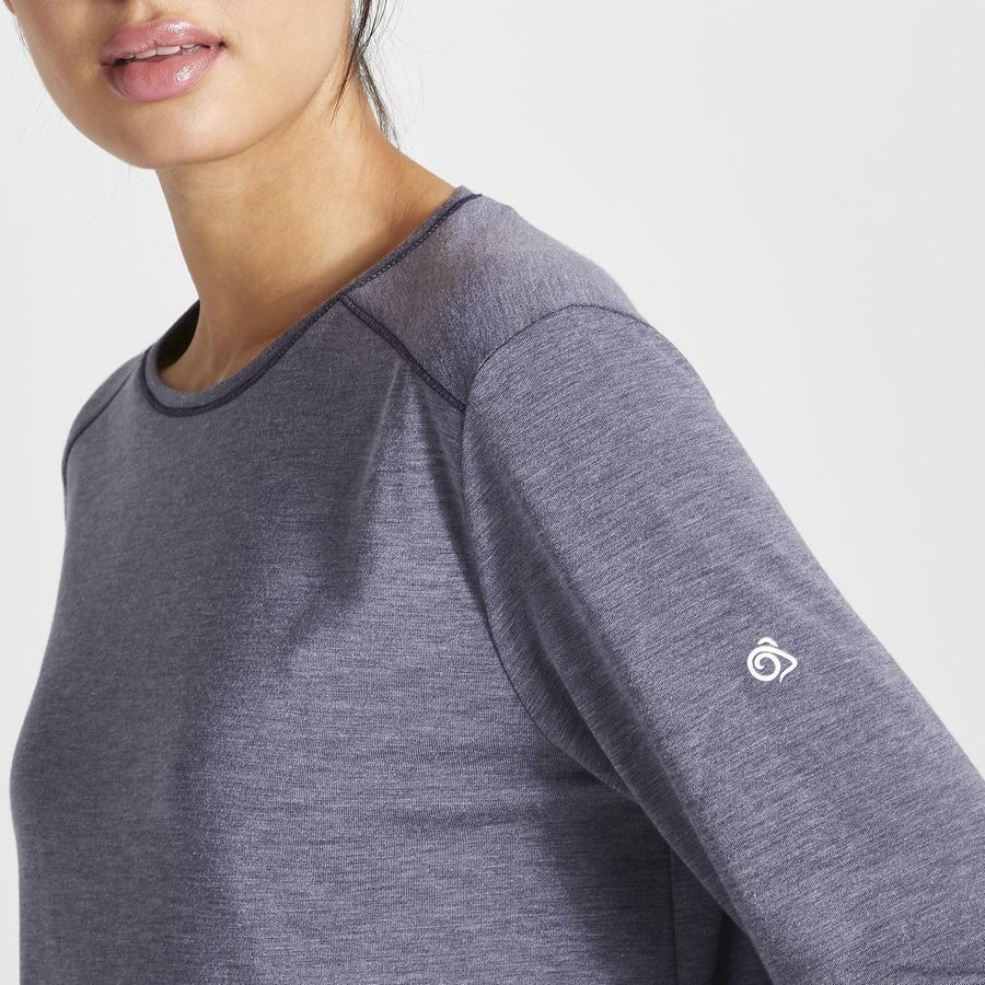 Craghoppers First Layer Long Sleeved Naisten T-paidat Sininen Laivastonsininen | EKK2744GC