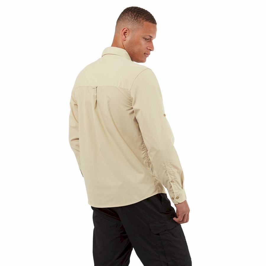 Craghoppers Kiwi Boulder Long Sleeved Miesten Paidat Beige | VFQ5112QX