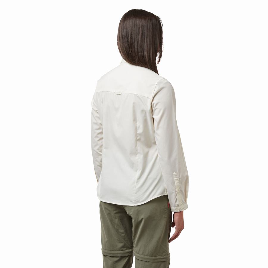 Craghoppers Kiwi II Long Sleeved Naisten Paidat Valkoinen | MOY244RN