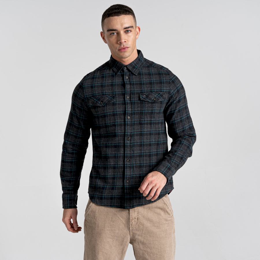 Craghoppers Kiwi IV Long Sleeved Check Miesten Paidat Mustat | OYE5188CO