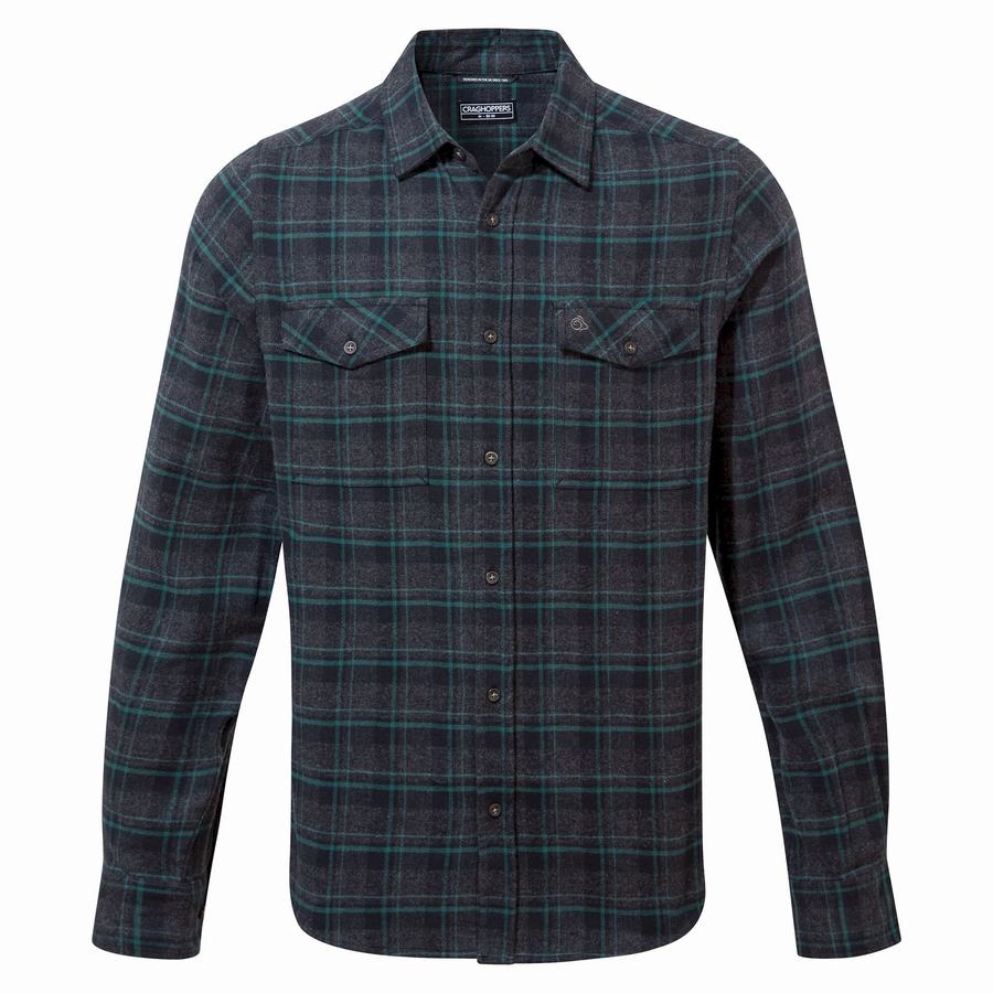 Craghoppers Kiwi IV Long Sleeved Check Miesten Paidat Mustat | OYE5188CO