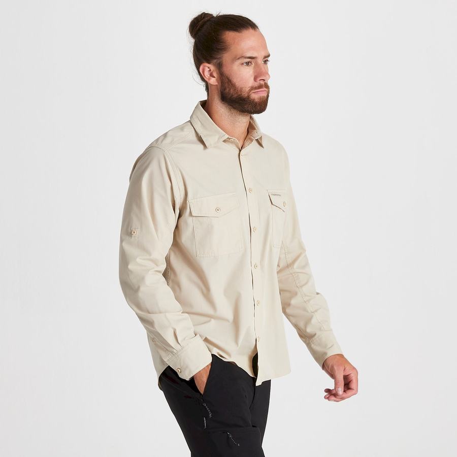 Craghoppers Kiwi Long Sleeved Miesten Paidat Beige | SOP6053FO