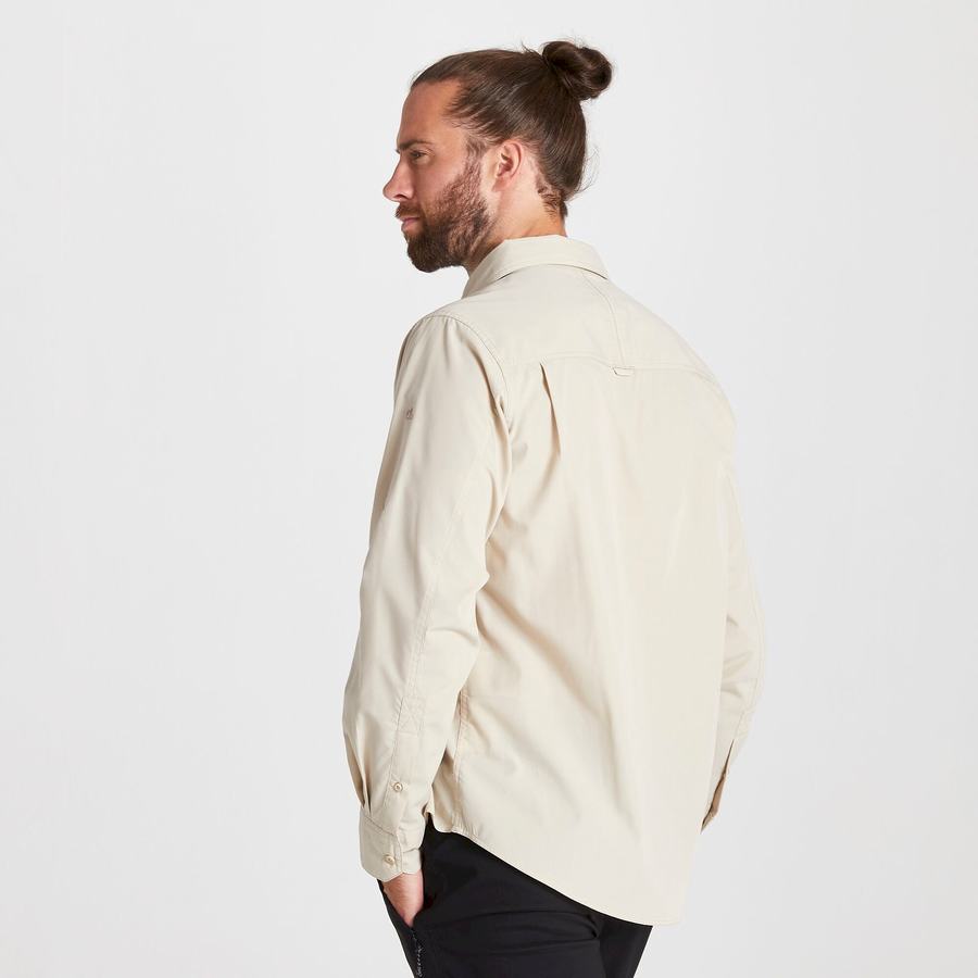 Craghoppers Kiwi Long Sleeved Miesten Paidat Beige | SOP6053FO