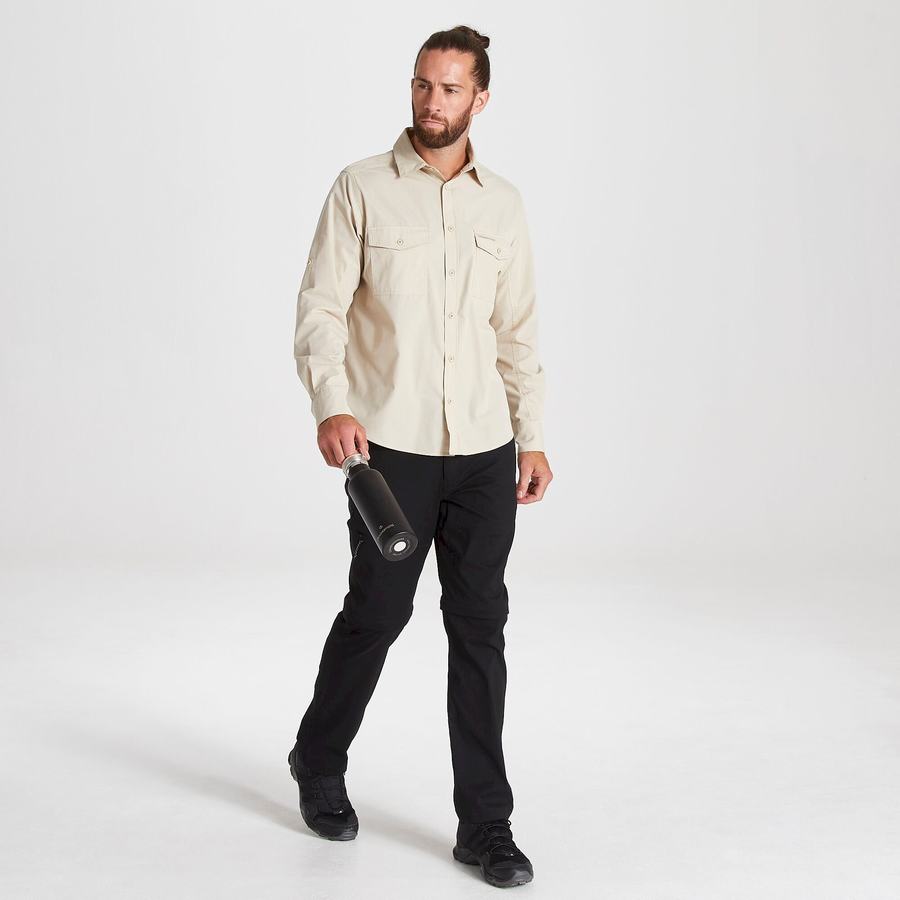 Craghoppers Kiwi Long Sleeved Miesten Paidat Beige | SOP6053FO