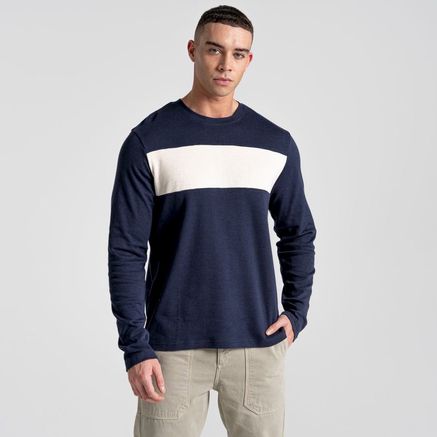 Craghoppers Latherton Long Sleeved Miesten T-paidat Sininen Laivastonsininen | VEH2629PS