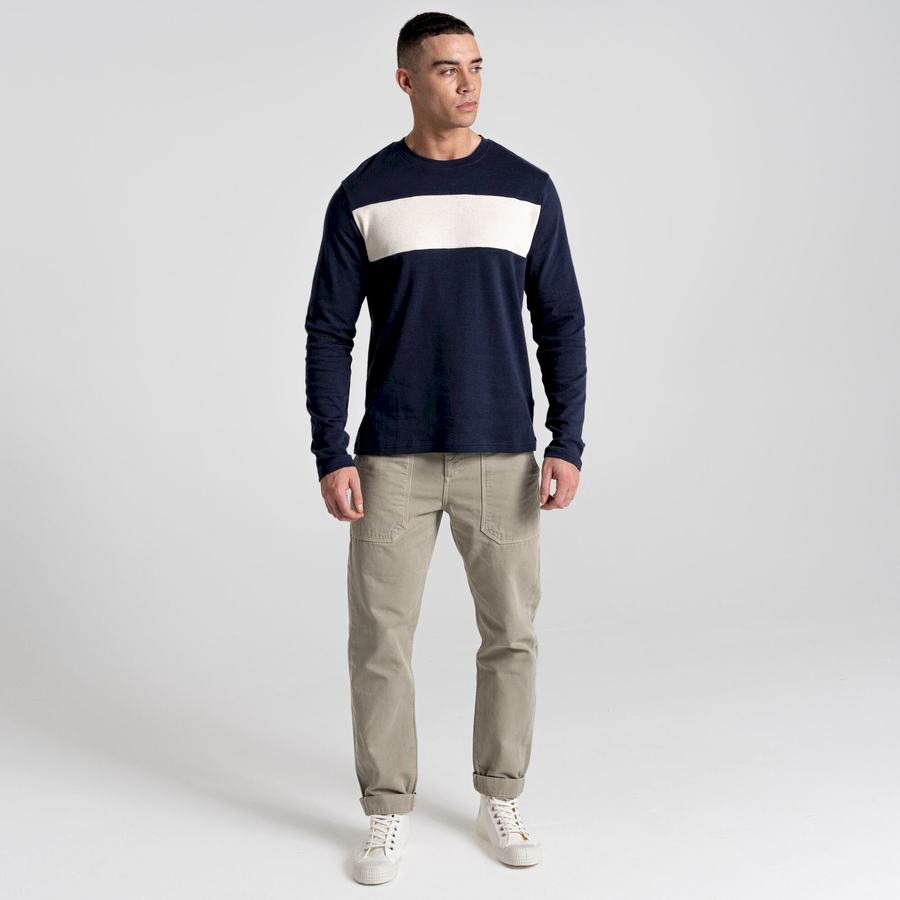 Craghoppers Latherton Long Sleeved Miesten T-paidat Sininen Laivastonsininen | VEH2629PS