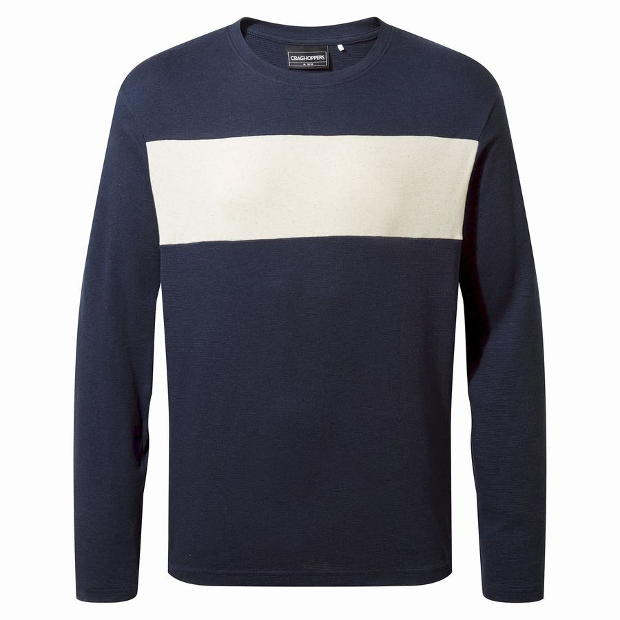 Craghoppers Latherton Long Sleeved Miesten T-paidat Sininen Laivastonsininen | VEH2629PS