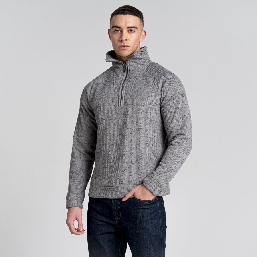 Craghoppers Logan Half Zip Miesten Neulepusero Harmaat | AZX815DH