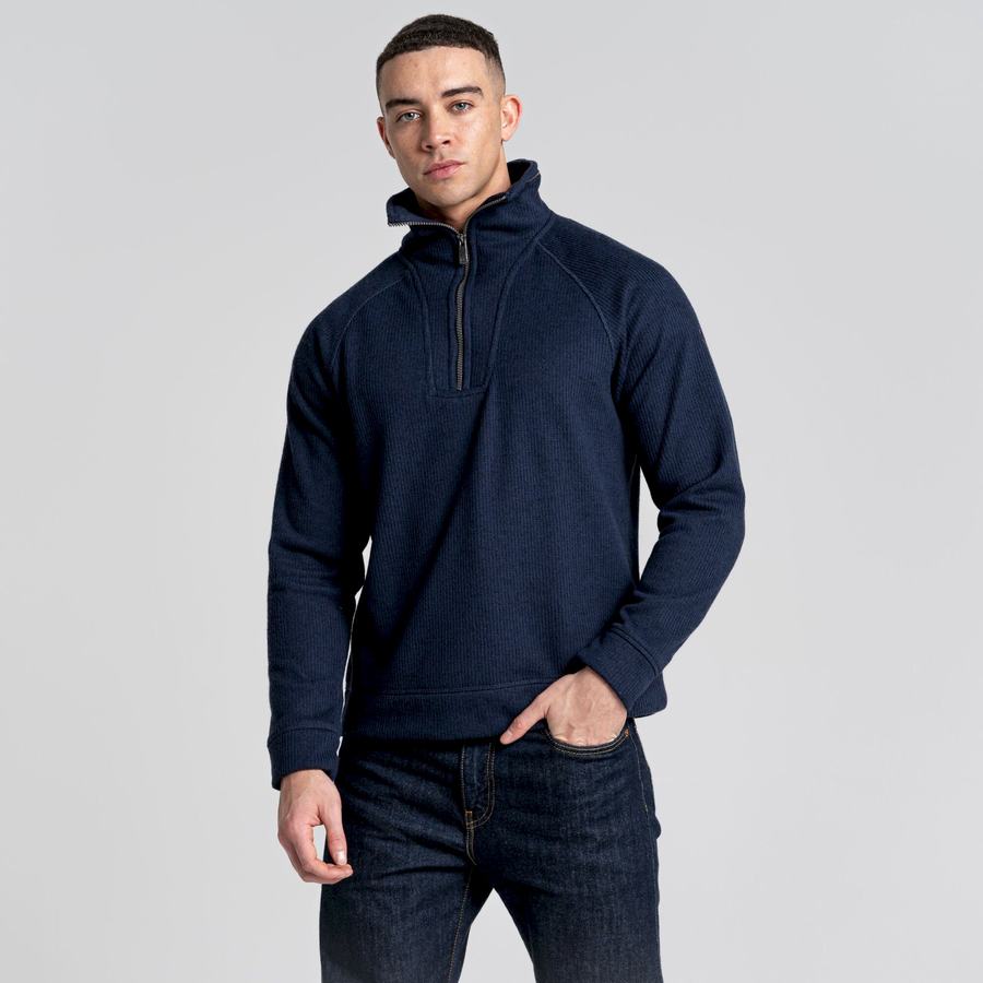 Craghoppers Logan Half Zip Miesten Neulepusero Sininen Laivastonsininen | WTC8799BA