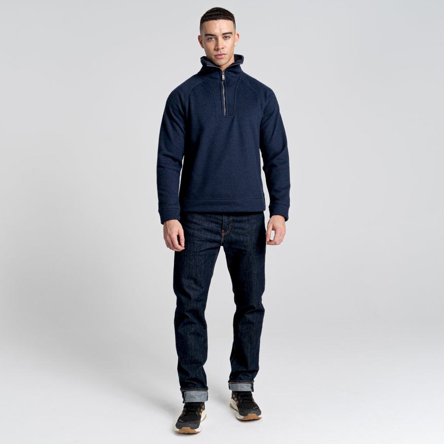 Craghoppers Logan Half Zip Miesten Neulepusero Sininen Laivastonsininen | WTC8799BA