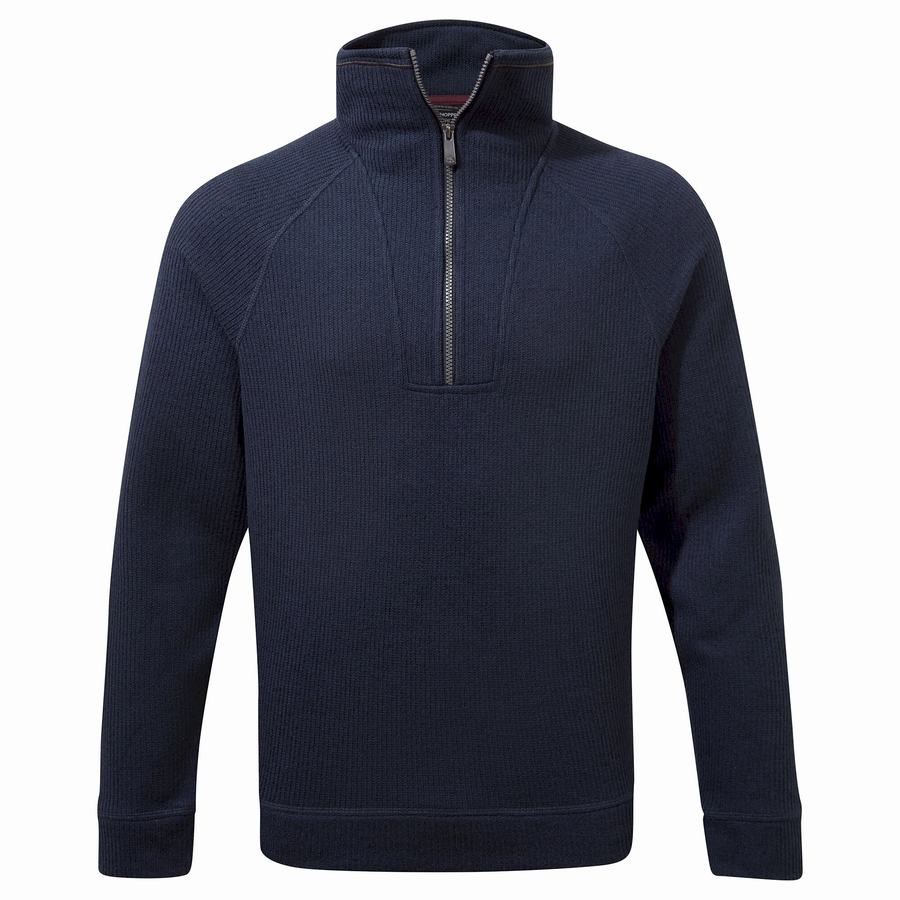 Craghoppers Logan Half Zip Miesten Neulepusero Sininen Laivastonsininen | WTC8799BA