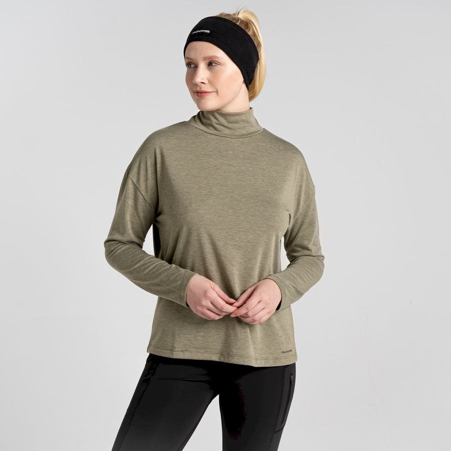 Craghoppers Meridan Long Sleeved Naisten T-paidat Oliivinvihreä | UEH8922XX