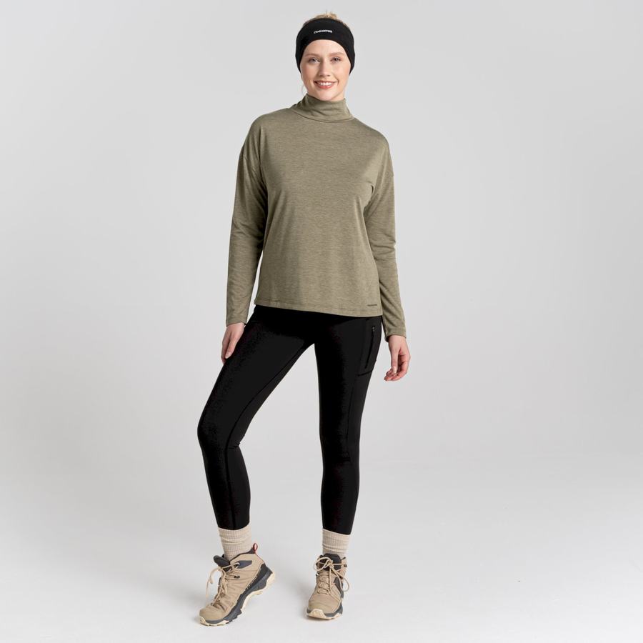 Craghoppers Meridan Long Sleeved Naisten T-paidat Oliivinvihreä | UEH8922XX