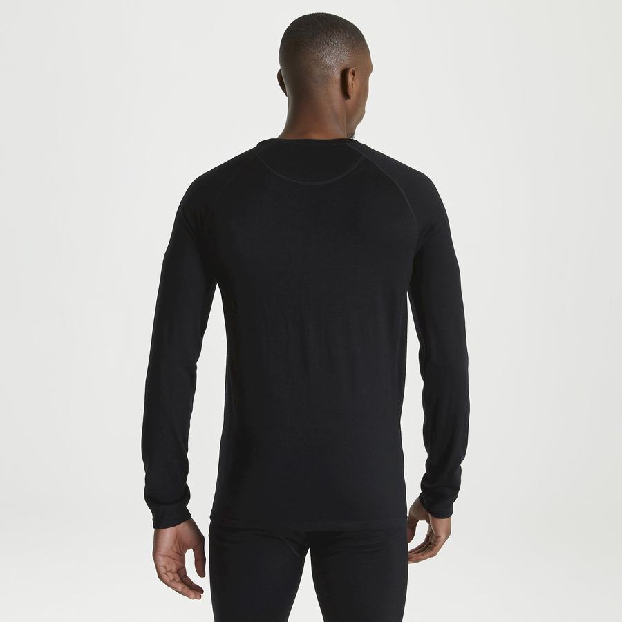 Craghoppers Merino Crew Neck Long Sleeved Baselayer II Miesten T-paidat Mustat | IEM7321DB